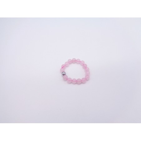ANELLO ELASTICO IN QUARZO ROSA