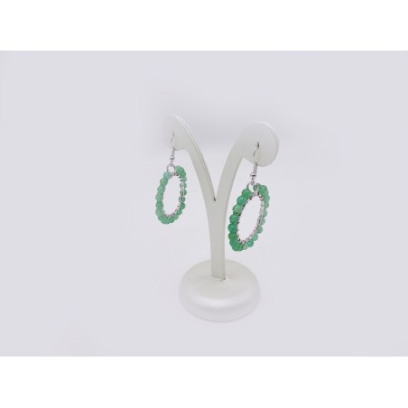 ORECCHINI A CERCHIO IN PIETRA NATURALE IN AVVENTURINA VERDE