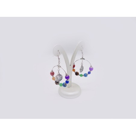 ORECCHINI CON ALBERO DELLA VITA E PIETRE NATURALI