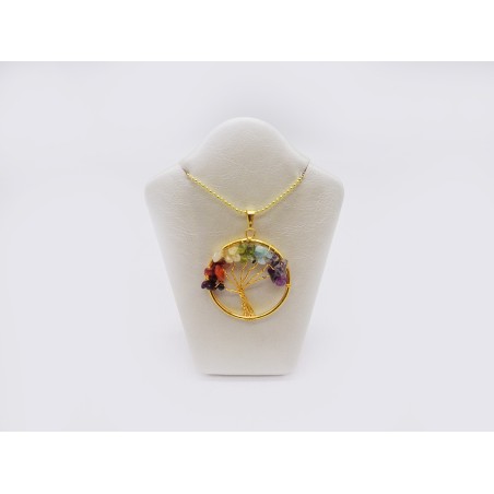 CIONDOLO ALBERO DELLA VITA CON MIX DI PIETRE NATURALI