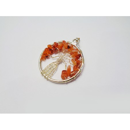 CIONDOLO ALBERO DELLA VITA IN AGATA CORNALINA