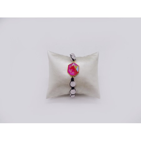 BRACCIALE IN QUARZO ROSA E DRUSA