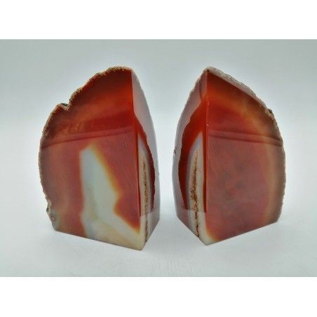 COPPIA DI GEODI FERMALIBRI IN AGATA