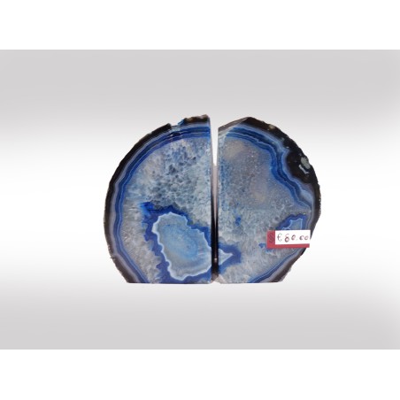 COPPIA DI GEODI FERMALIBRI IN AGATA