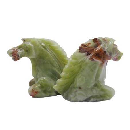 SCULTURA CAVALLI ONICE VERDE