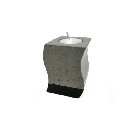 PORTACANDELA ONDULATO MARMO GRIS