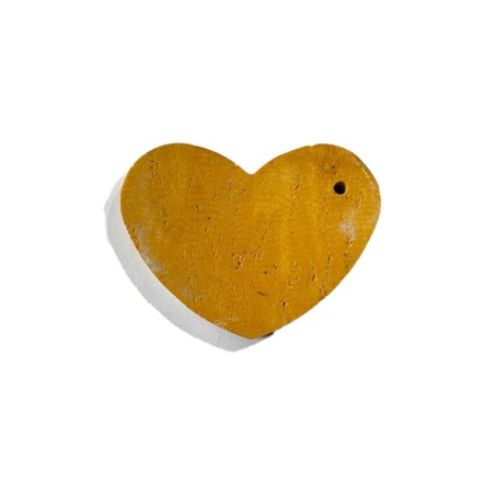DECORAZIONE-CUORE IN TRAVERTINO GIALLO