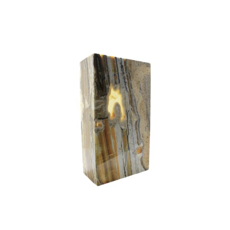 LAMPADA DA PARETE RETTANGOLARE IN ONICE CAPPUCCINO