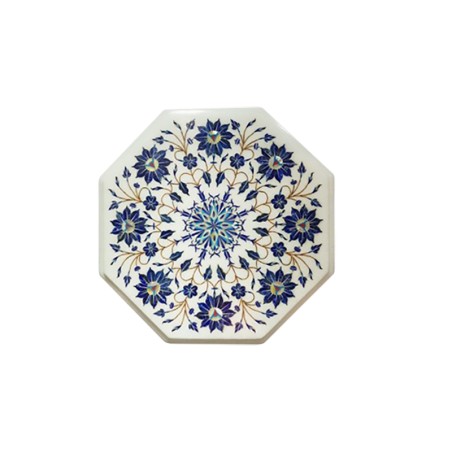 MARBLE TABLE TOP BLUE FLOWER