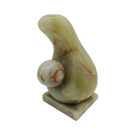 SCULTURA MADONNA IN ONICE VERDE