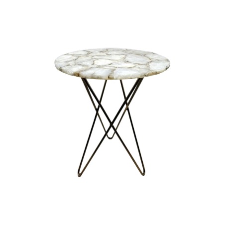 TAVOLINO CON AGATA BIANCA