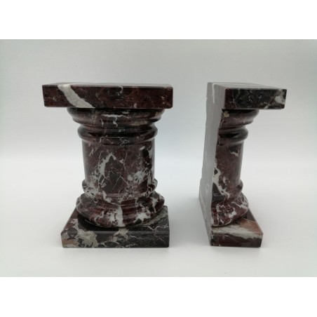 FERMALIBRO SINGOLO A COLONNA ROMANA LISCIA IN MARMO ROSSO LEVANTO