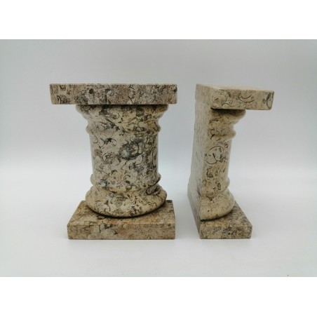 FERMALIBRO SINGOLO A COLONNA ROMANA LISCIA IN MARMO