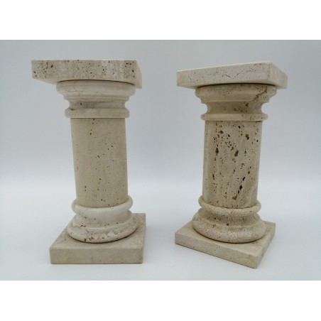 FERMALIBRO SINGOLO A COLONNINA ROMANA LISCA IN TRAVERTINO