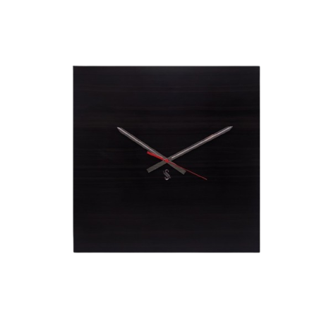 OROLOGIO DA PARETE IN MARMO NERO SETA