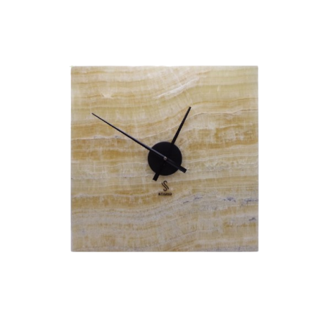 OROLOGIO DA PARETE IN ONICE MIELE