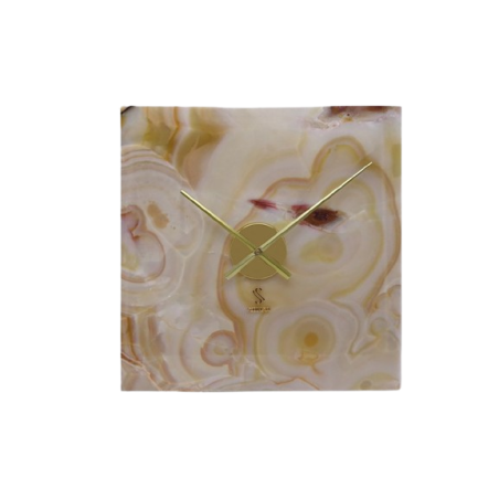 OROLOGIO DA PARETE IN ONICE MIELE