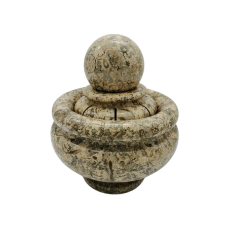 FONTANA DA INTERNI ED ESTERNI IN PIETRA FOSSILE CON SFERA