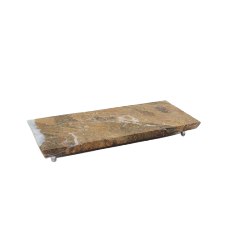 VASSOIO IN MARMO BLUE JEANS CON ANGOLI INCLINATI E PIEDINI COLOR SIR