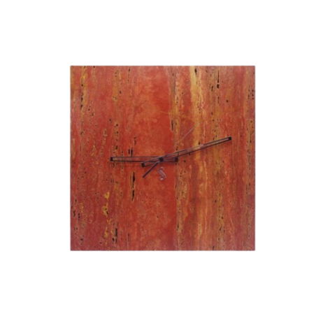 OROLOGIO DA PARETE IN TRAVERTINO ROSSO