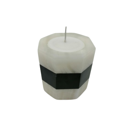 PORTACANDELA IN ONICE BIANCO