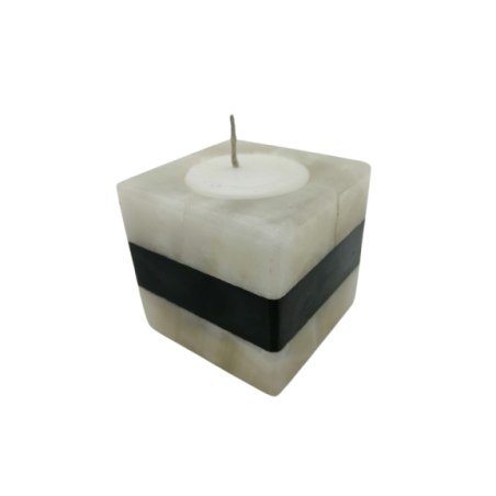 PORTACANDELA IN ONICE BIANCO