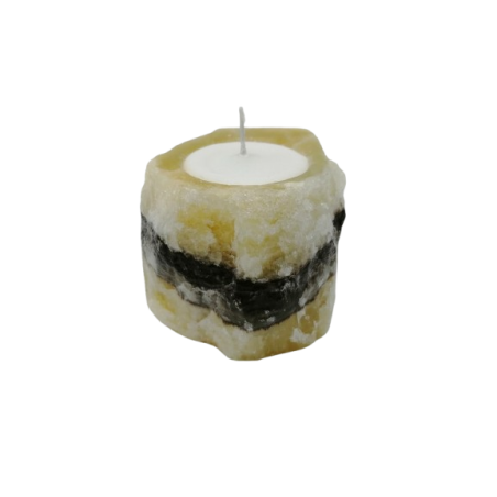 PORTACANDELA IN ONICE ZEBRA