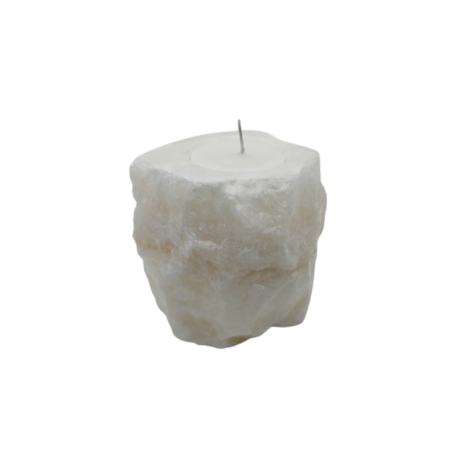 PORTACANDELA IN ONICE BIANCO