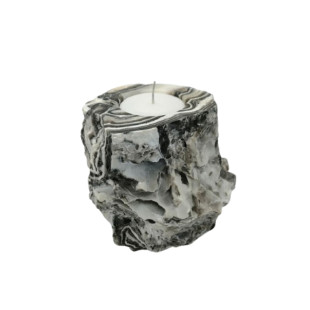 PORTACANDELA IN ONICE ZEBRA