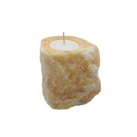 PORTACANDELA IN ONICE MIELE