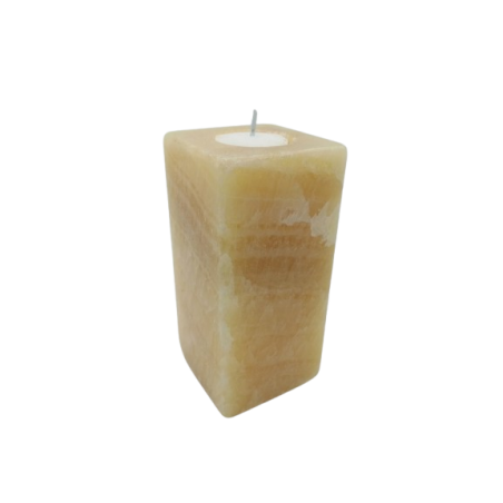 PORTACANDELA IN ONICE ARANCIO