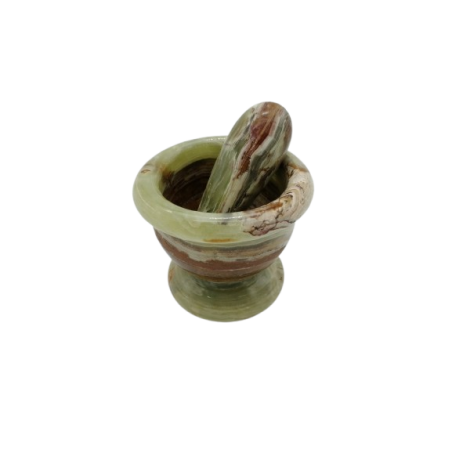 MORTAIO IN ONICE VERDE CON PESTELLO