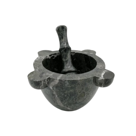 MORTAIO IN MARMO VERDE CON PESTELLO