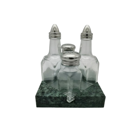 SET CONDIMENTI IN MARMO VERDE