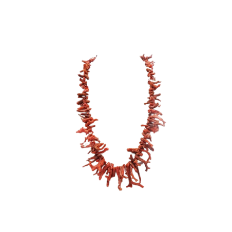 COLLANA DI RAMI IN CORALLO ROSSO CON CHIUSURA IN ARGENTO