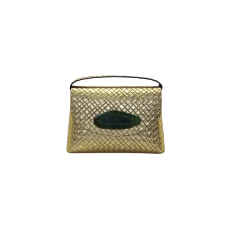BORSA DORATA CON AGATA VERDE