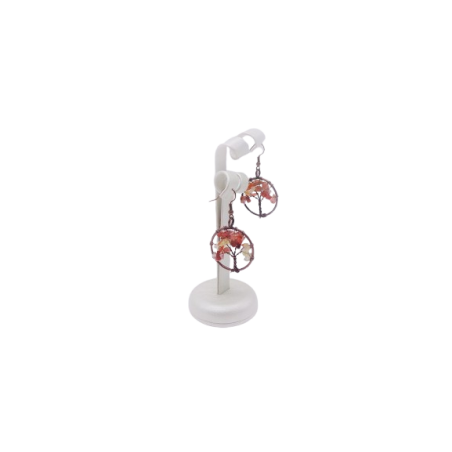 ORECCHINI ALBERO DELLA VITA IN AGATA CORNlINA