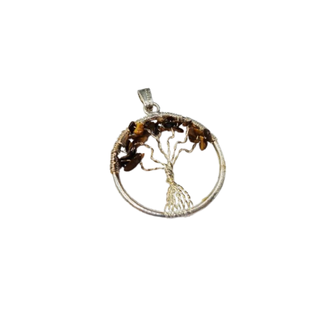 CIONDOLO ALBERO DELLA VITA IN OCCHIO DI TIGRE