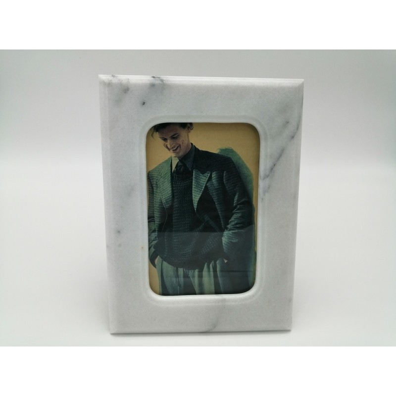 0210P 403  PORTAFOTO IN MARMO BIANCO IBIZA