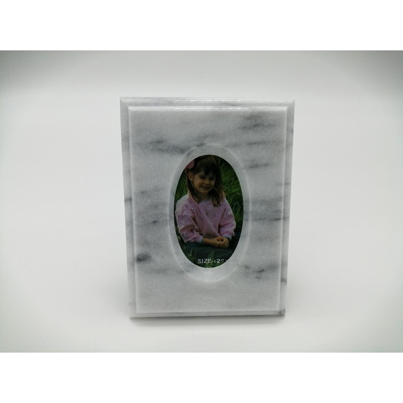 0211P 403  PORTAFOTO IN MARMO BIANCO IBIZA