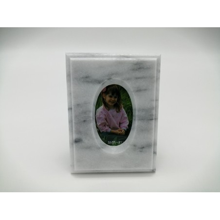 0211P 403  PORTAFOTO IN MARMO BIANCO IBIZA