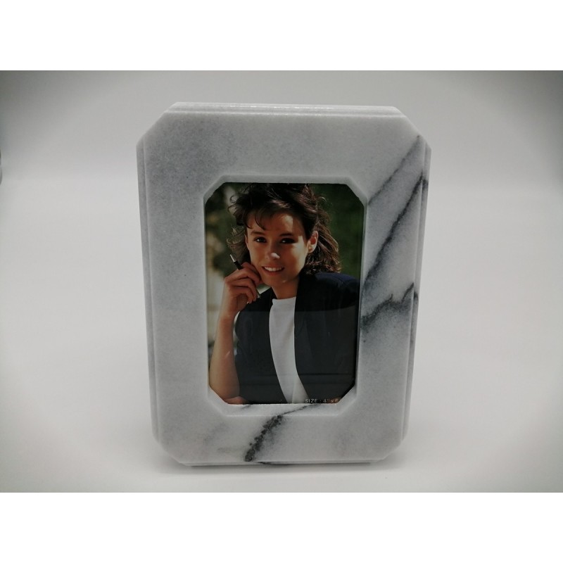 0213P 403  PORTAFOTO IN MARMO BIANCO IBIZA