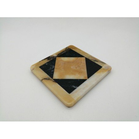 0251O 242  SOTTOBICCHIERE IN MARMO GIALLO/NERO