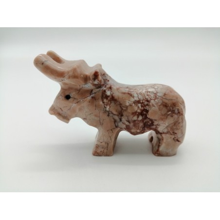 0394E 204  TORO IN MARMO ROSSO PREZIOSO