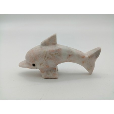 0432E 204  DELFINO IN MARMO ROSA