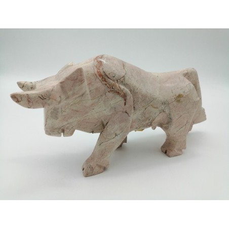 0435E 204  TORO IN MARMO ROSA