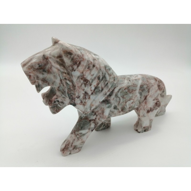 0436E 204  LEONE IN MARMO ROSA