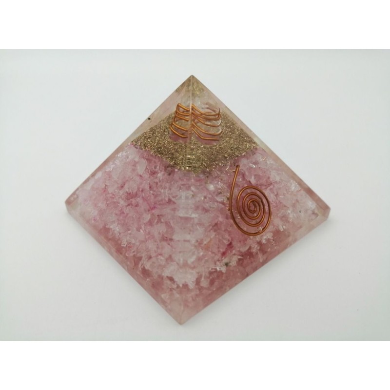 0479CK084 5  PIRAMIDE ORGONICA QUARZO ROSA