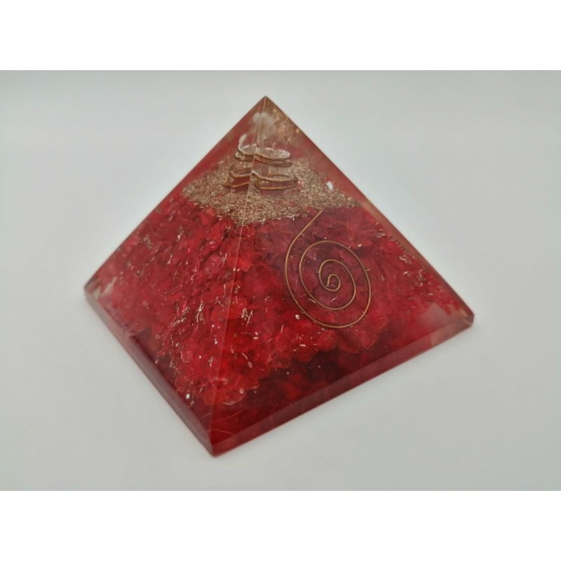 0479CK084 7  PIRAMIDE ORGONICA AVVENTURINA ROSSA