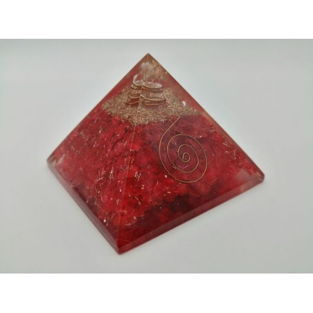 0479CK084 7  PIRAMIDE ORGONICA AVVENTURINA ROSSA